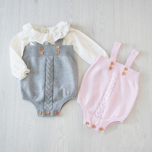 Knitted baby onesies